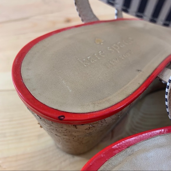 Kate spade stripped cork platform sandals 10.5 - Picture 14 of 16